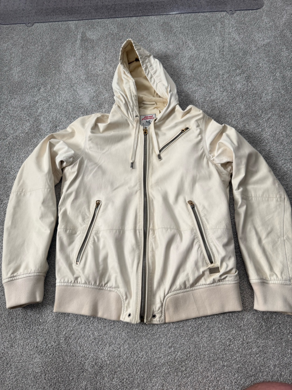Diesel Industry Hasso Sheepskin Leather Hoodie Jacket